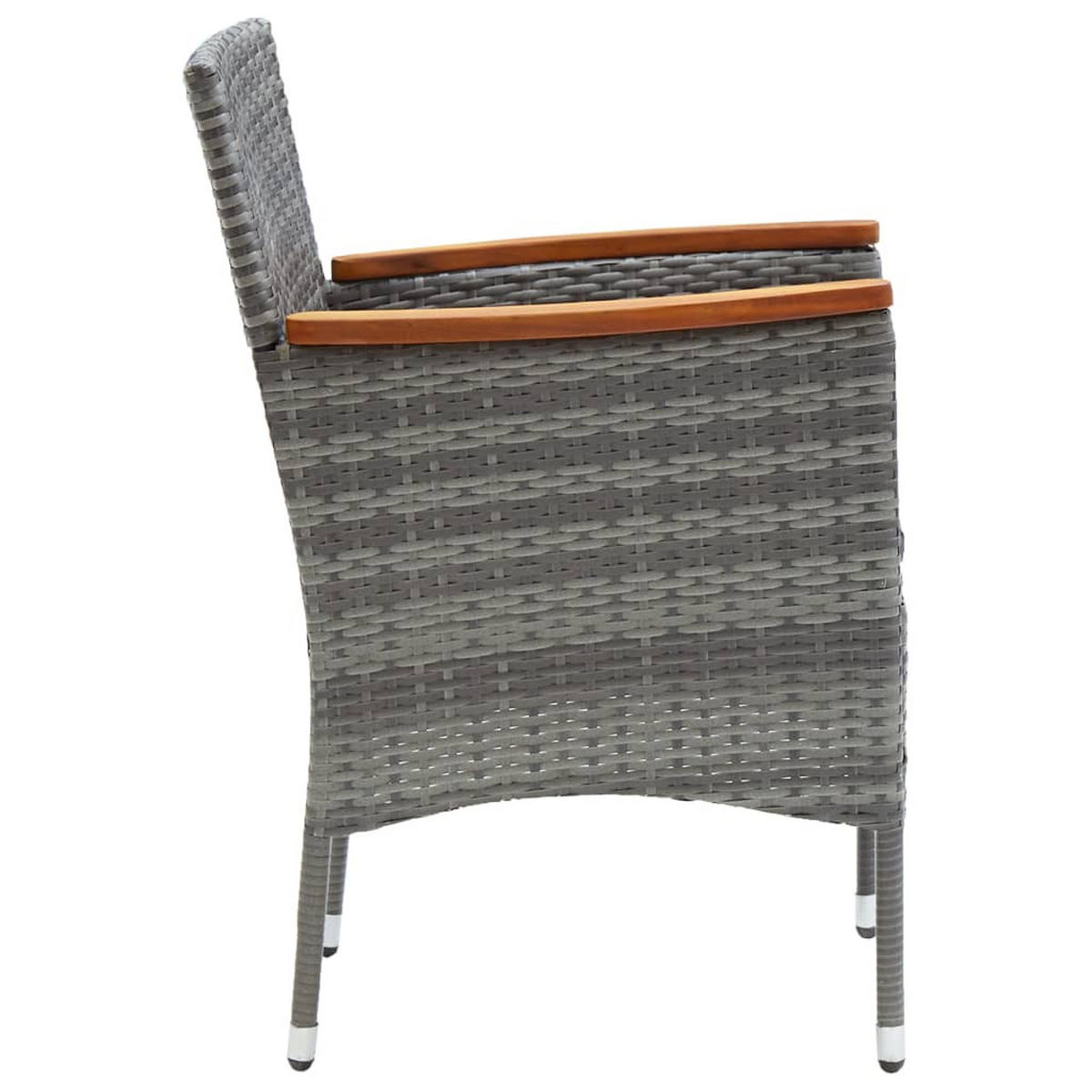 GARTEN-ESSSTÜHLE 4 Stk. Poly Rattan Grau - Grau, Holz (55/84/58cm) - furnicato