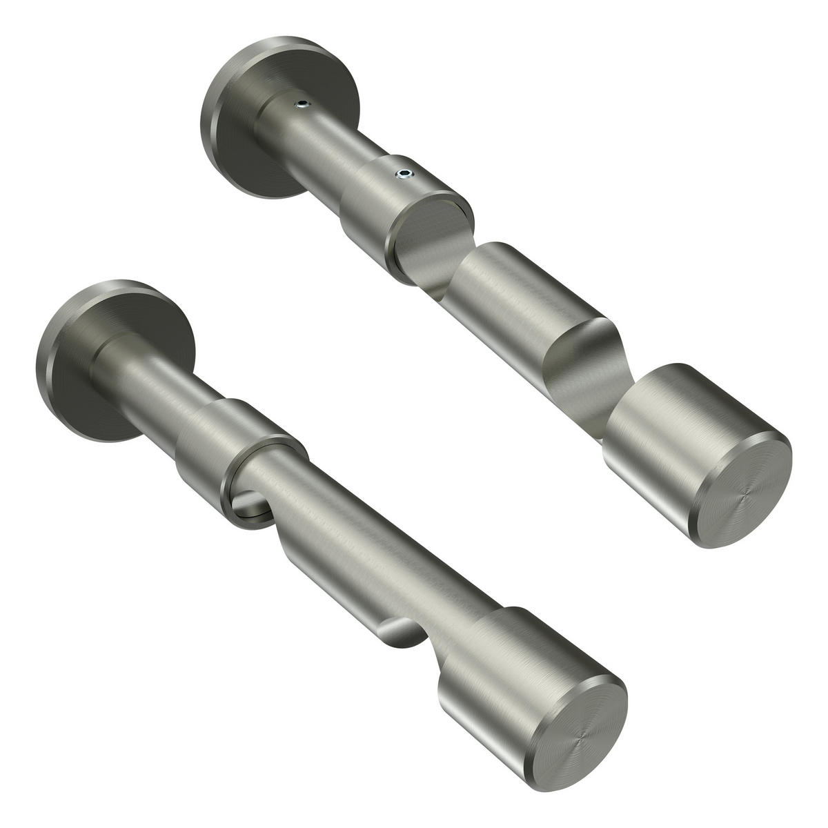 GARDINENSTANGE Prestige Mavell 100 cm, 2-läufig, 20 mm Ø Edelstahl-Optik - Edelstahlfarben/Silberfarben, Metall (100cm) - INTERDECO