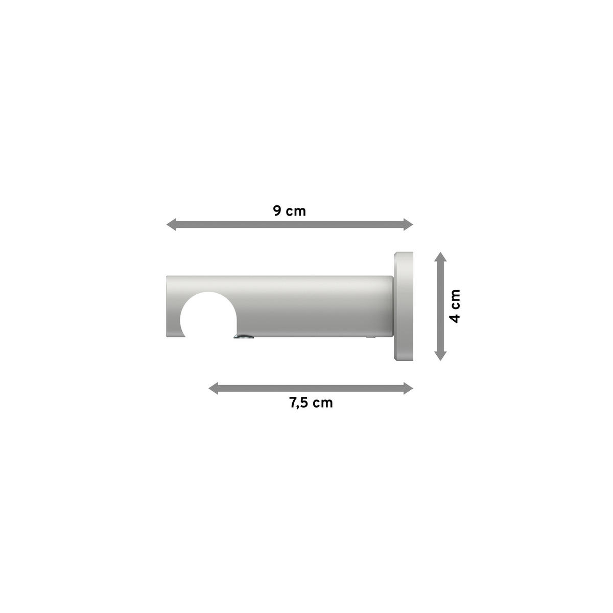 TRÄGER FÜR GARDINENSTANGEN 20 mm Ø, Platon 1-läufig, Weiß - Weiß, Metall (9/4/4cm) - INTERDECO
