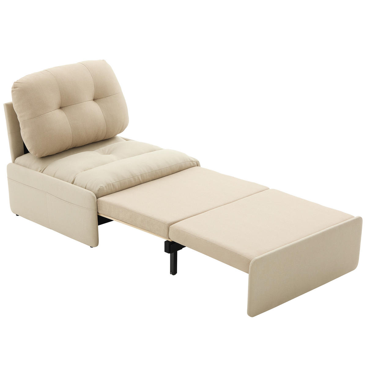 SCHLAFSOFA 92/81.5/90 cm Beige mit Aufbewahrungstasche - Beige, Textil (81.5/90/195cm) - Oxeza