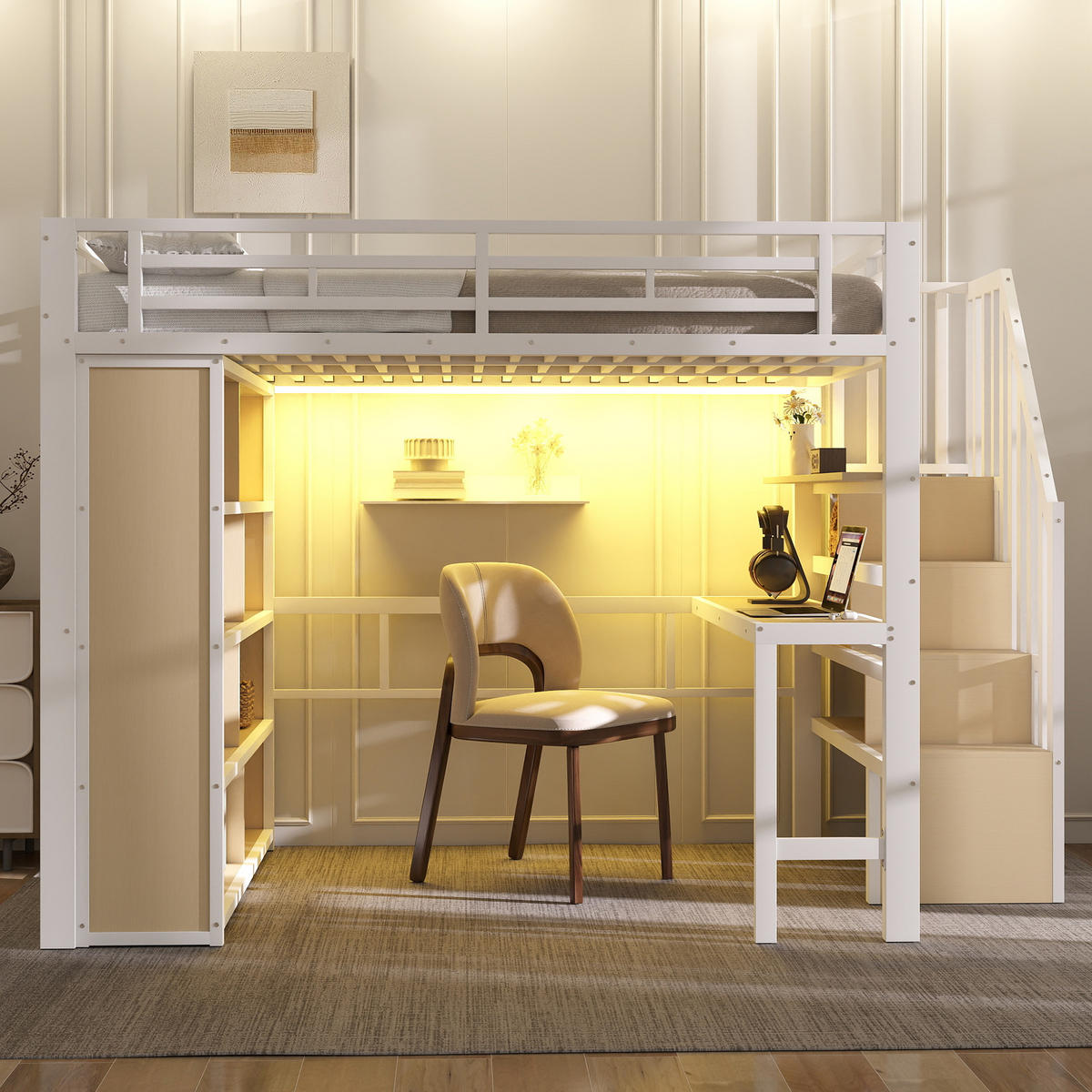 HOCHBETT Eisen 140/200 cm Weiß - Weiß, Metall - Raumix