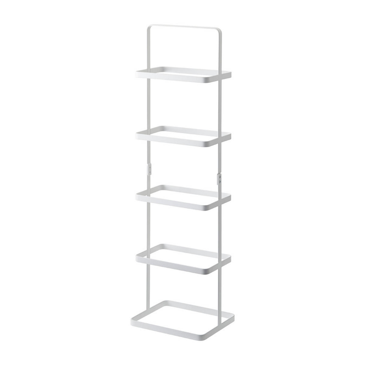 SCHUHREGAL Tower weiß tragbar für 5 Paar Schuhe 22/77/14 cm - Weiß, Metall (22/77/22cm) - Yamazaki