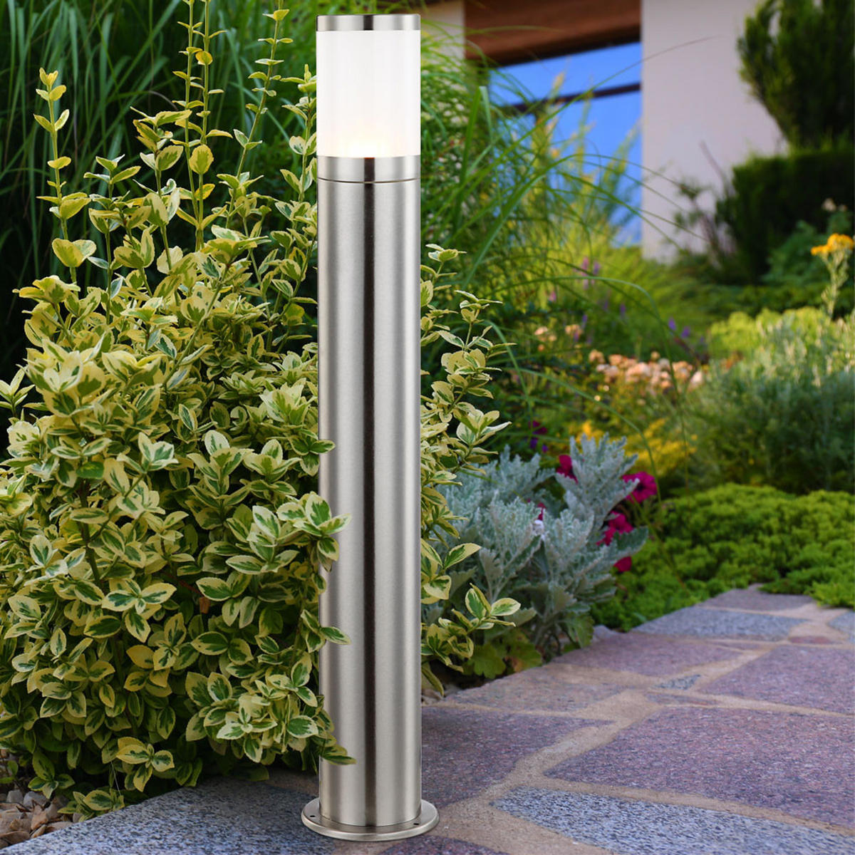 EDELSTAHL WEGELEUCHTE XELOO Silber - Silberfarben, Metall (10.2/10.2/80cm) - Globo Lighting