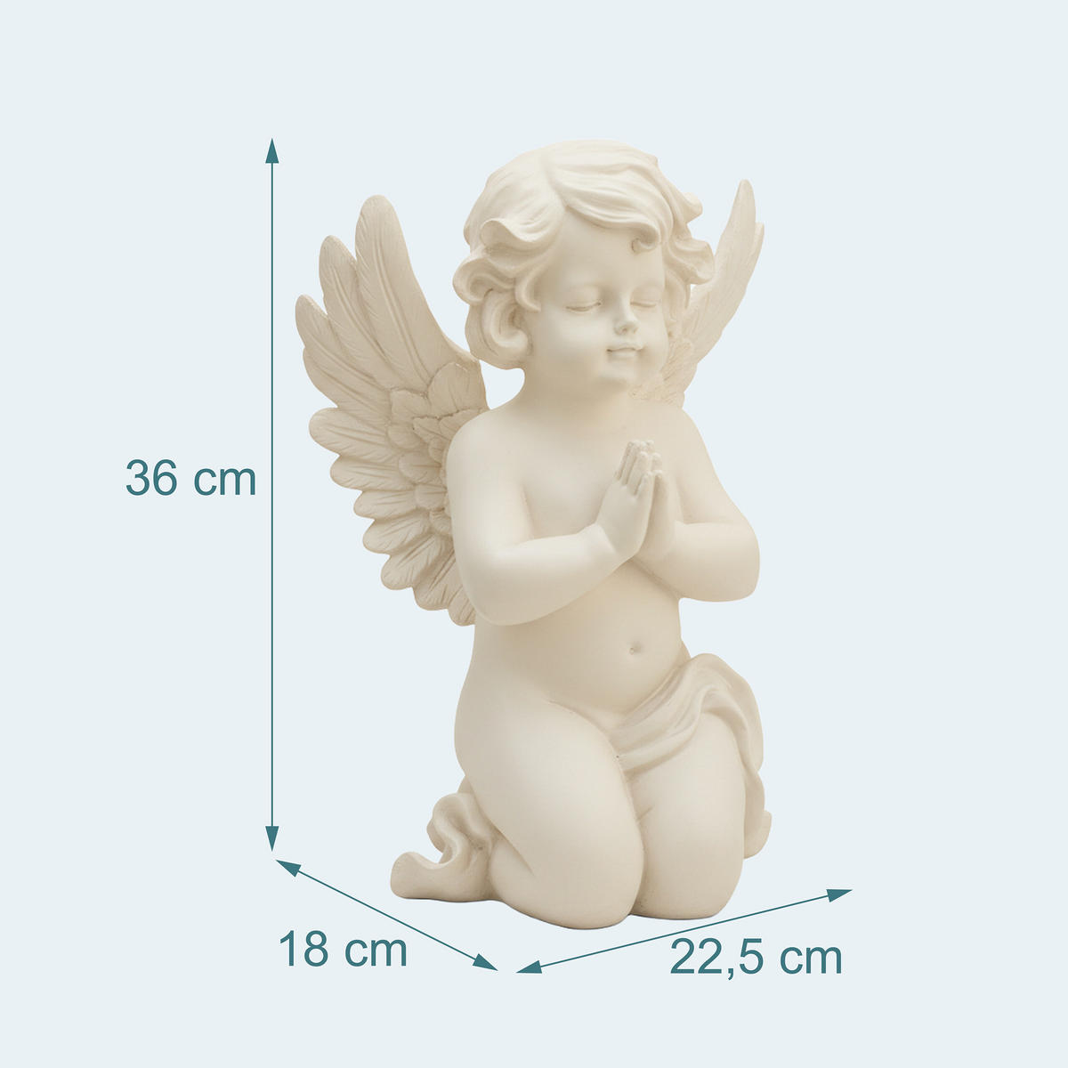 VRTNA figura angel - krem, umetna masa (22.5/36/18cm) - Relaxdays