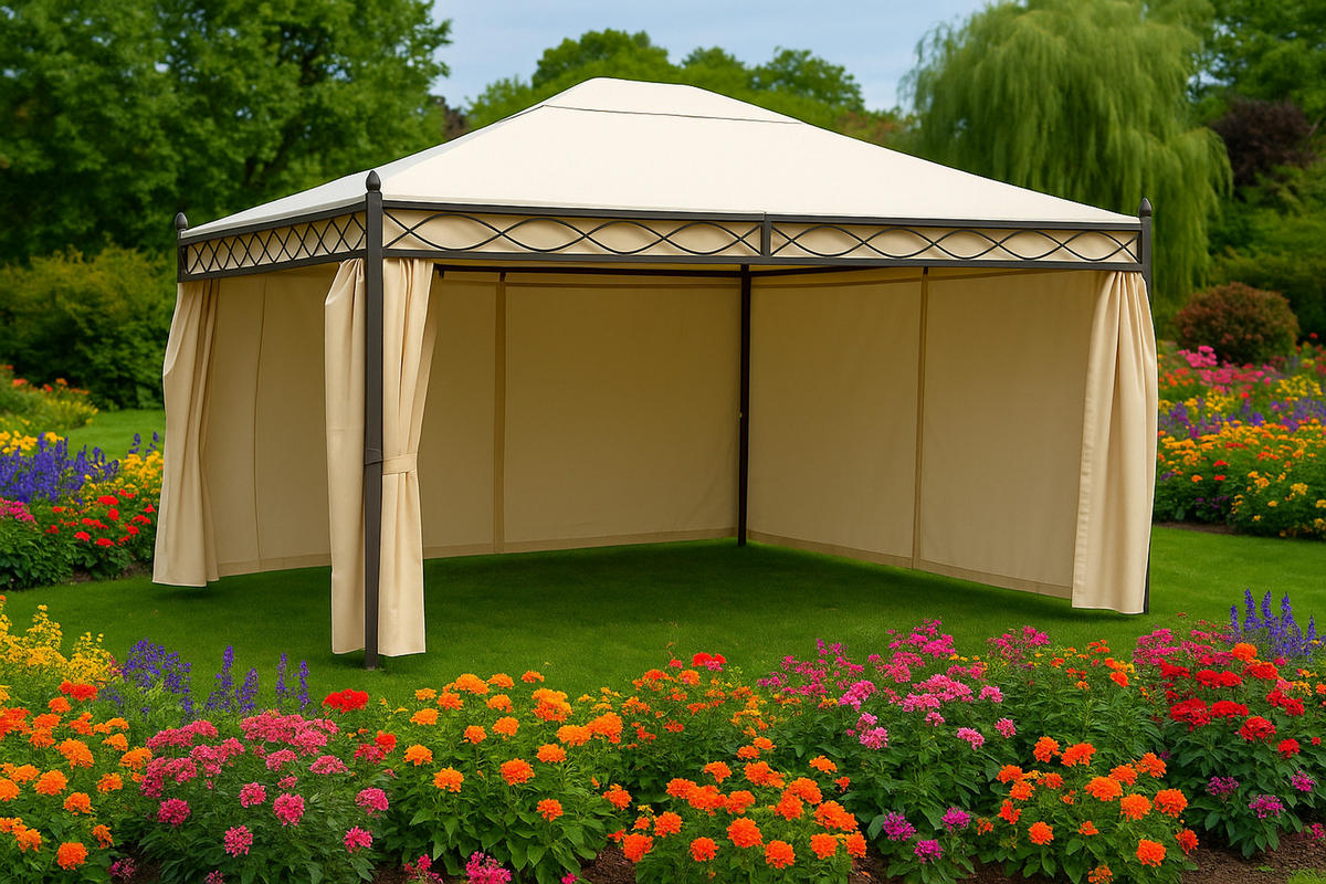 ERSATZDACH für Pavillon Rimini, Pavillondach 300x400cm, PVC-beschichtet, Farbe: écru - Naturfarben, Kunststoff (400/0.3/300cm) - TPFGarden
