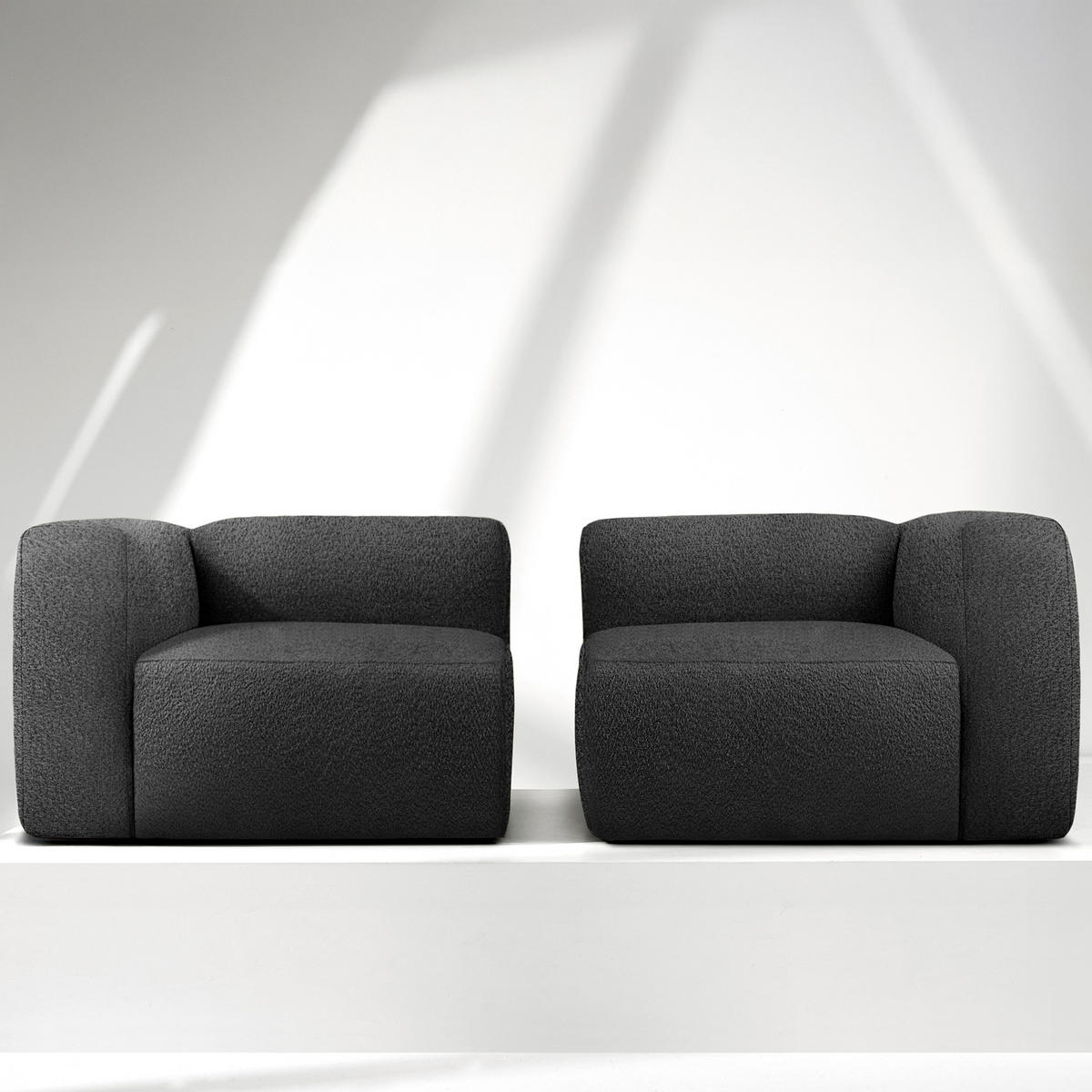 2-SITZER SOFA BUFFO, Dunkelgrau - Dunkelgrau, Holz/Holzwerkstoff (210/73/96cm) - KONSIMO®