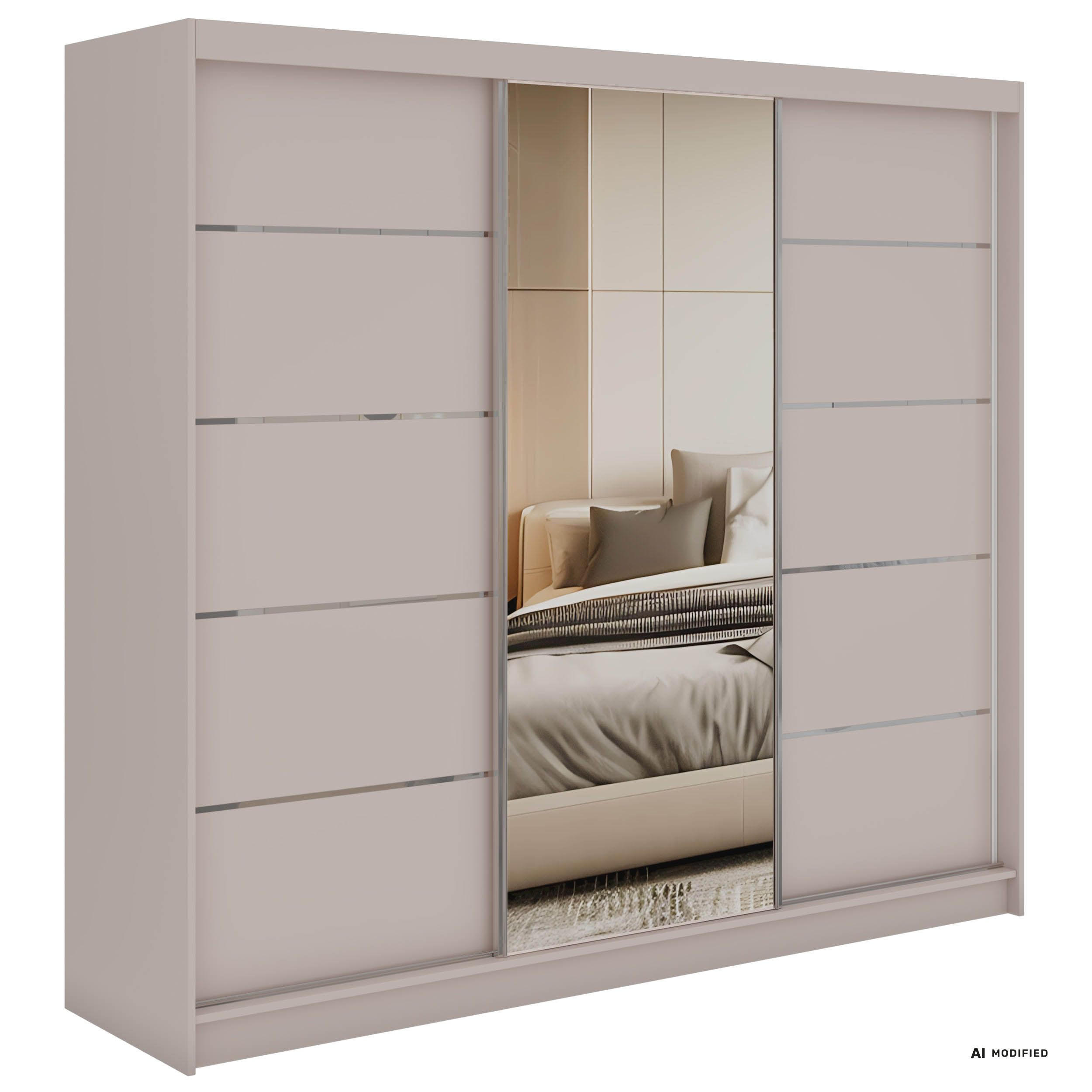 MKS Schwebetürenschrank Kaschmir 240x216x61 cm