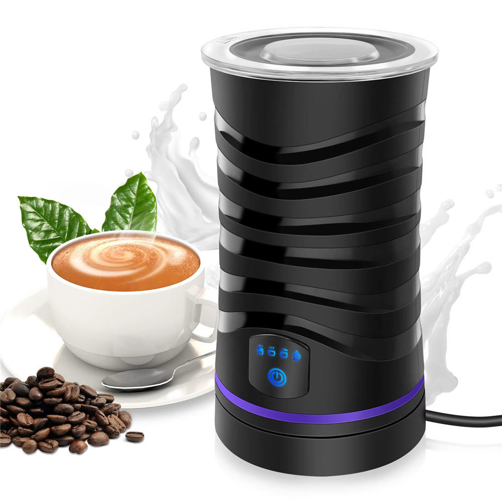 MILCHSCHÄUMER 4IN1 Elektrisch 600ml Heiß Kalt Cappuccino Latte - Schwarz, Metall - Bextcok