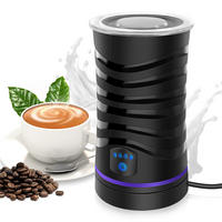 MILCHSCHÄUMER 4IN1 Elektrisch 600ml Heiß Kalt Cappuccino Latte - Schwarz, Metall - Bextcok