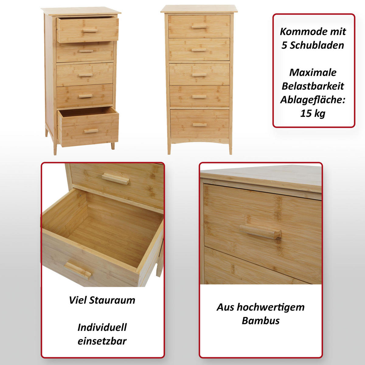 KOMMODE Braun - Braun, Holz (50/100/40cm) - MCW