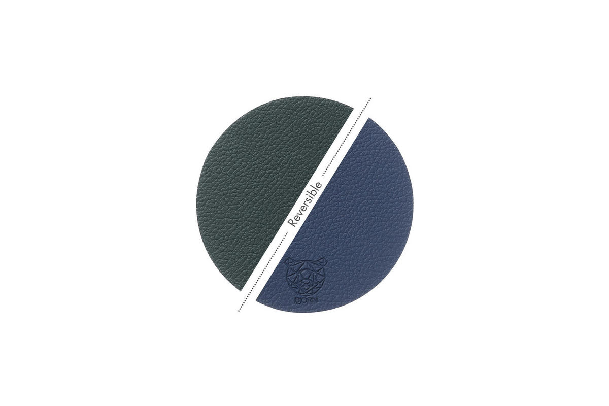 UNTERSETZER - 6er-Set - Recyceltes Leder in Nachtblau und Anthrazitgrau - Blau, Textil (10/10cm) - Björn