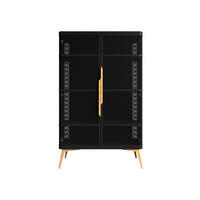 VITRINE Modera - Goldfarben/Schwarz, Holzwerkstoff/Metall (90/145/40cm) - MIRJAN24