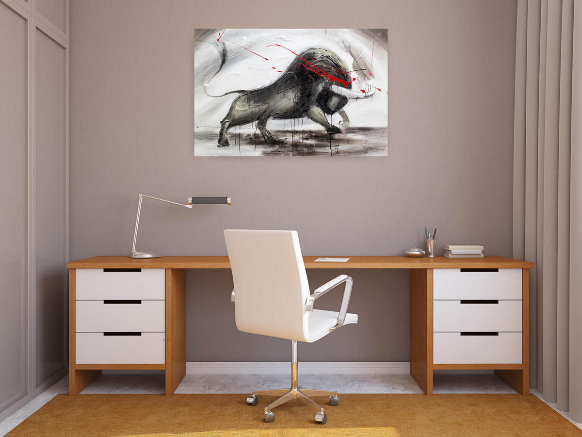 ÖLGEMÄLDE 120/80 cm - Grau, Holz/Textil (120/80cm) - KUNSTLOFT