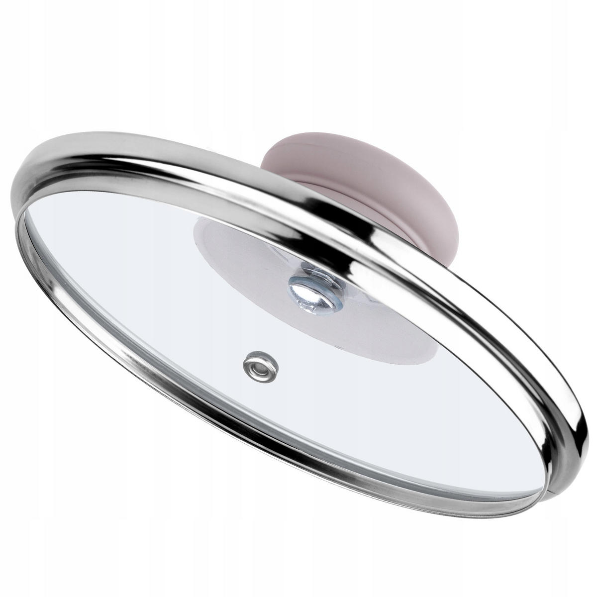 DECKEL mit Beige Silikongriff, 16 cm - Transparent, Glas (16cm) - KADAX
