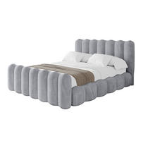 POLSTERBETT mit Bettkasten, Fußteil und Lattenrost, Boxbett ohne Matratze - SORA-Z 200x200 Hellgrau - Hellgrau, Holzwerkstoff/Textil (200/200cm) - ALTDECOR