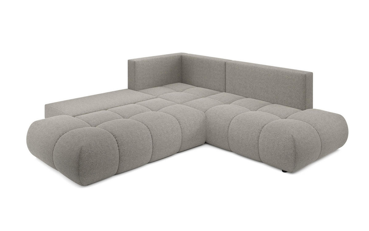 ECKSOFA DUCA II R-S Grau Jersey mit Schlaffunktion - Grau, Holz (266.5/266.5cm) - MASSENO