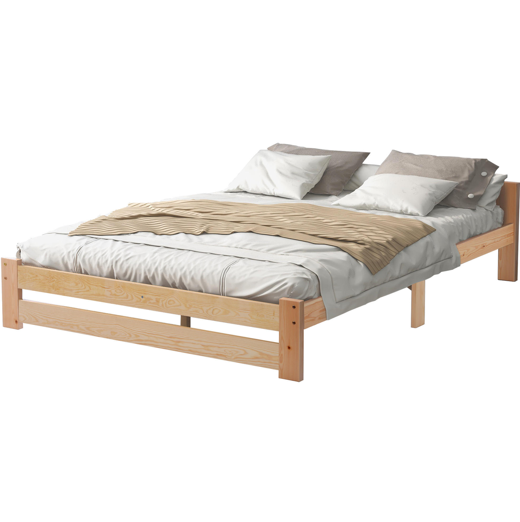 FUTONBETT 140/200 cm mit Matratze mit Kopfteil und integriertem Lattenrost, Natur - Naturfarben, Holzwerkstoff (140/200cm) - Redom