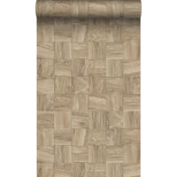 TAPETE quadratische Holzstücke 50 x 900 cm - Beige, Papier (50/900cm) - Origin Wallcoverings