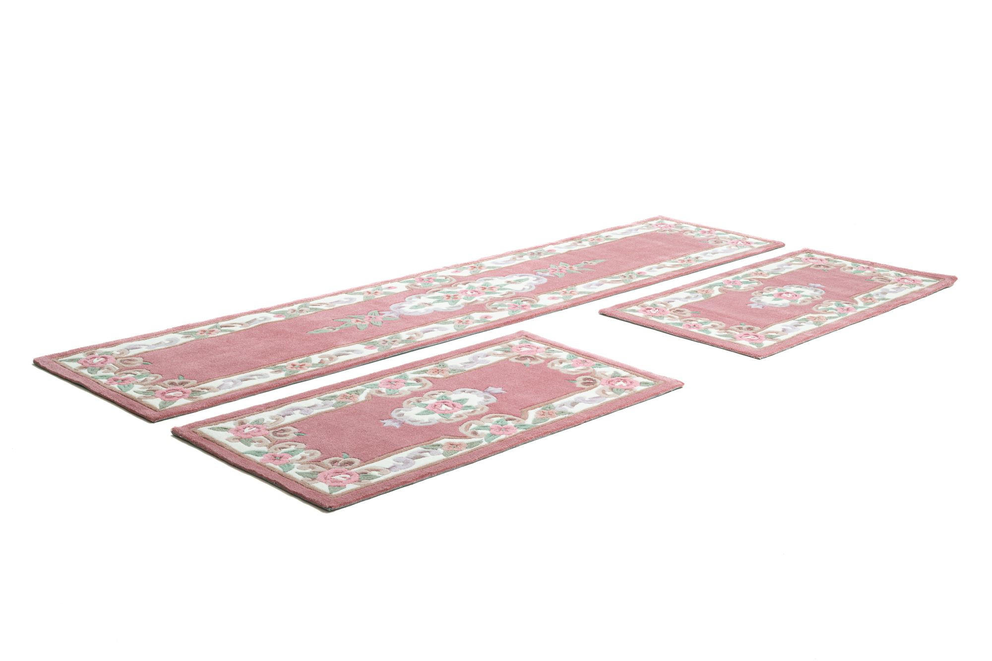 HANDTUFTTEPPICH Ming Bettumrandung 70x600 cm - Rosa, Textil (70/600cm) - THEKO