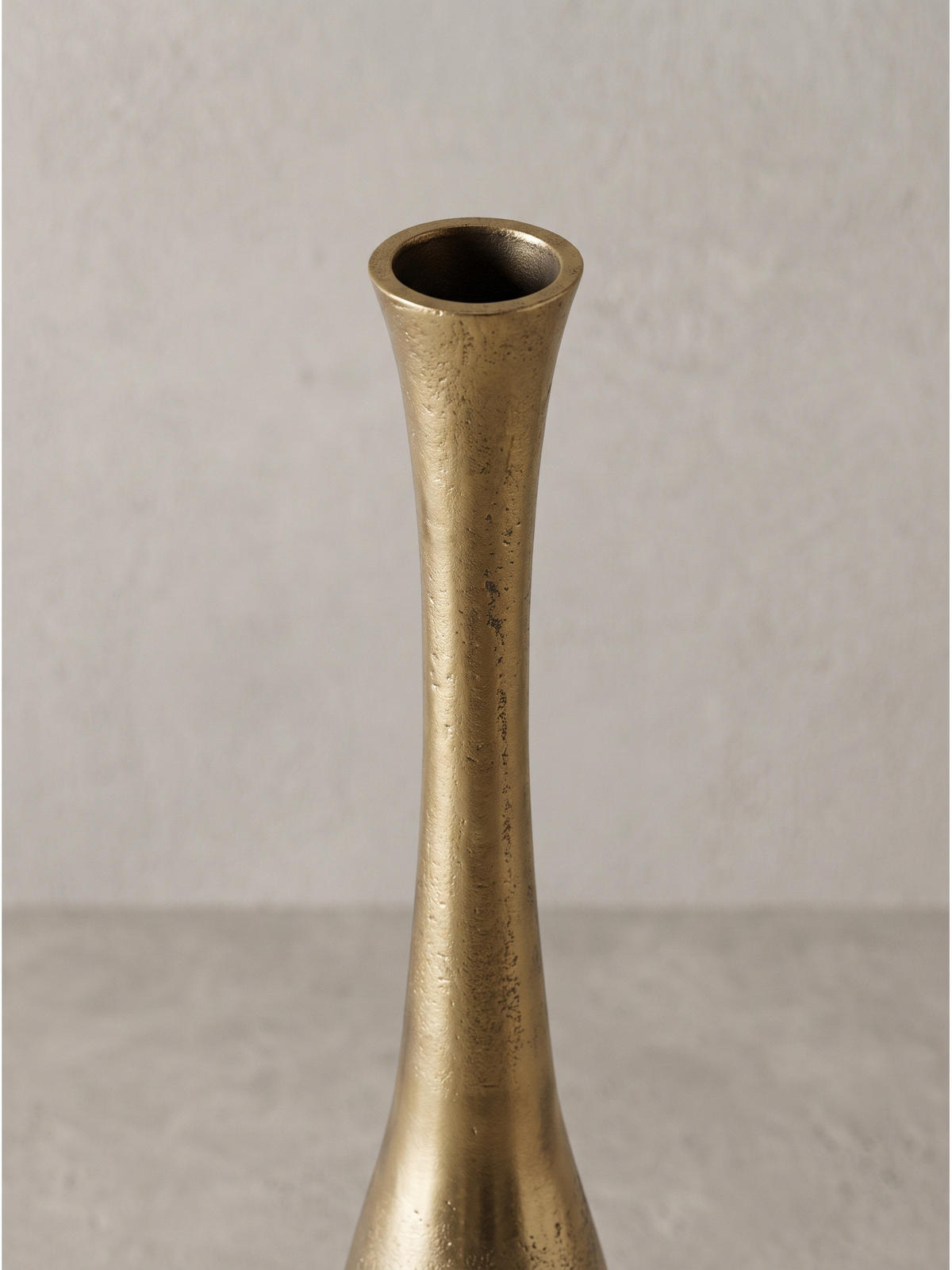 BODENVASE EBRO, Aluminium, handgefertigt, Gold, Ø 14 x 100 cm - Goldfarben, Metall (100cm) - KADIMA DESIGN