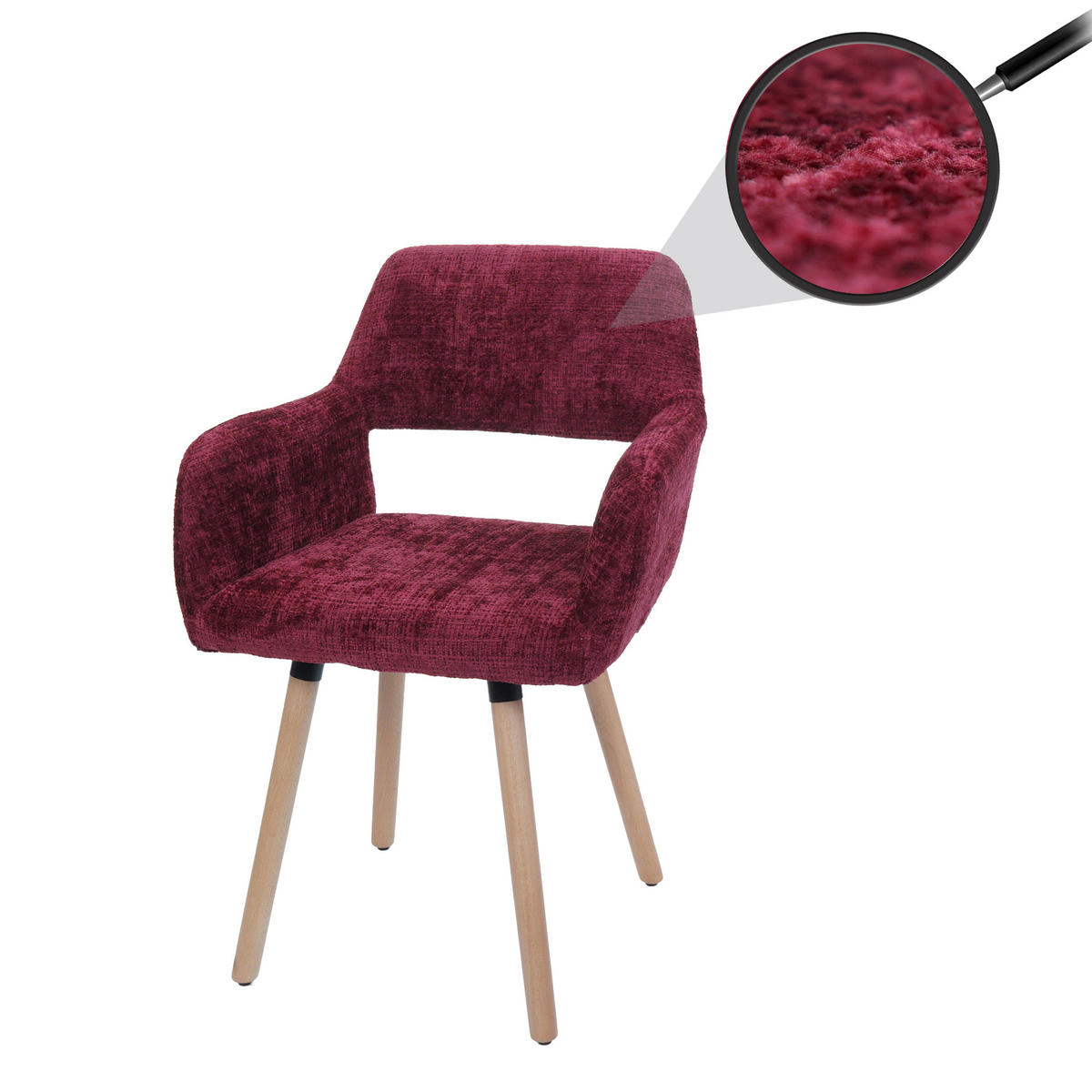 ESSZIMMERSTUHL Bordeaux - Bordeaux, Textil (56/80/53cm) - MCW