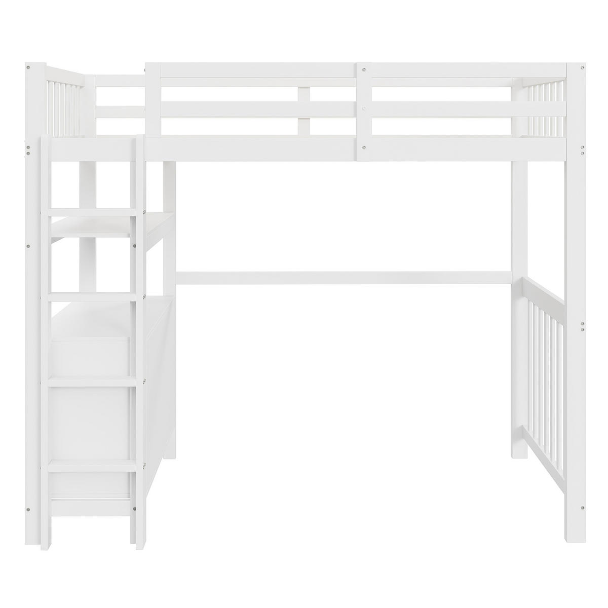 HOCHBETT 90x200 cm Schubladen Regal weiß - Weiß, Holz (90/200cm) - LEBENLANG