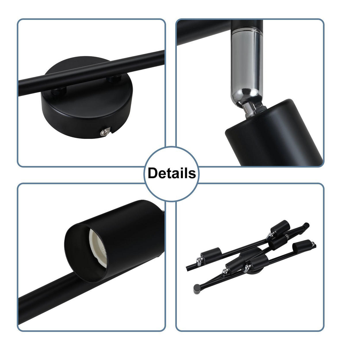 DECKENSTRAHLER Modern 108/8/15cm - Schwarz, Metall (108/8/15cm) - ZMH