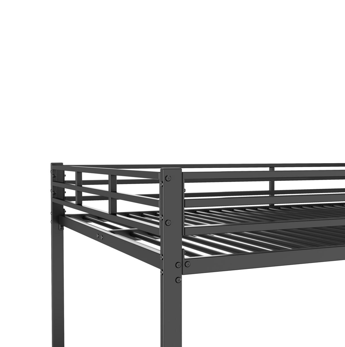 ETAGENBETT 140/200 cm aus Metall in Schwarz, platzsparend und mit Sicherheitsleisten - Schwarz, Metall (140/200cm) - OKMYHOME