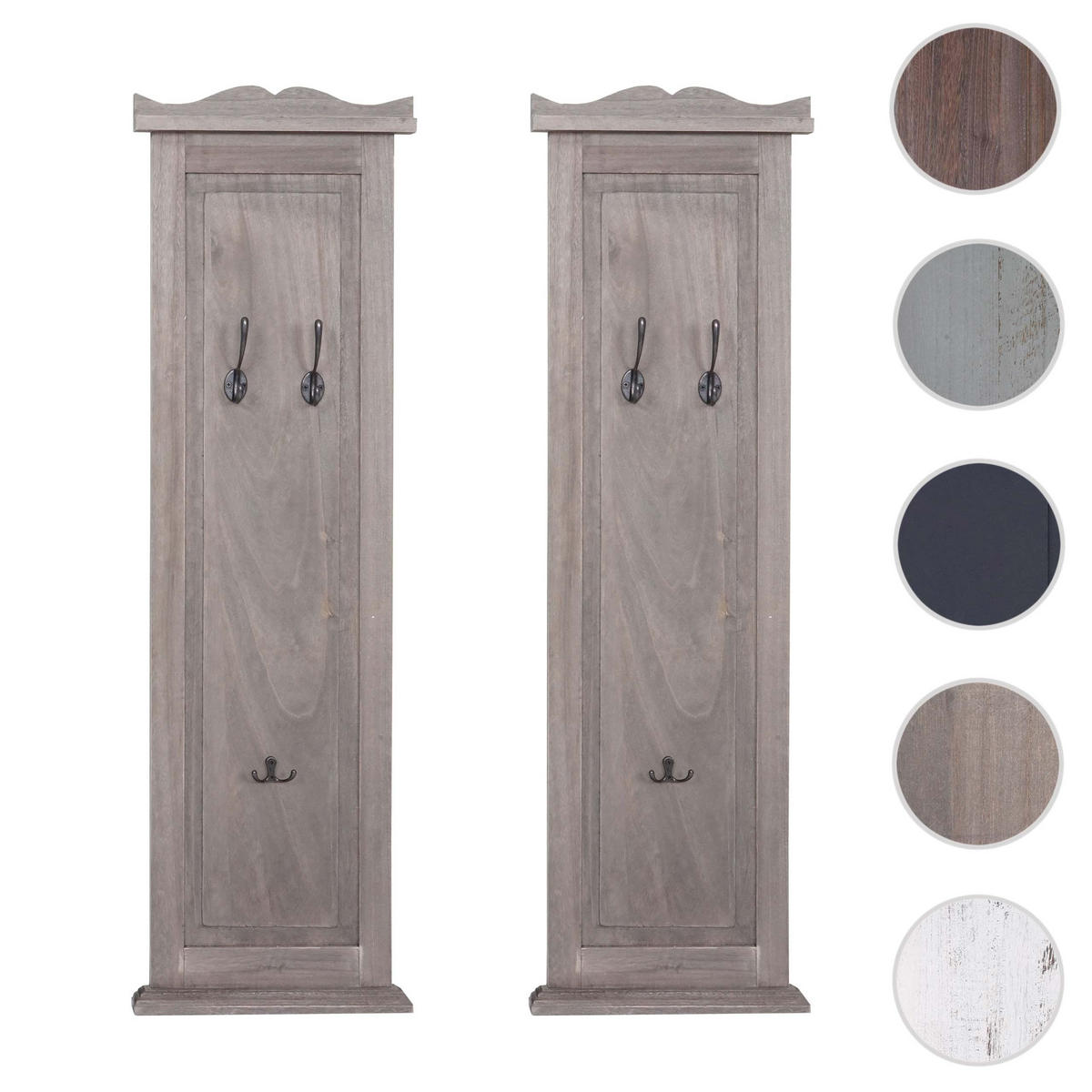 WANDGARDEROBE Grau, Braun 2er-Set - Braun/Grau, Holz (28/109/5cm) - MCW
