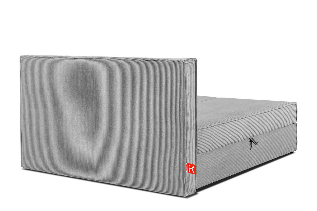 BOXSPRINGBETT ROTI mit Stauraum, hellgrau - Hellgrau/Schwarz, Holz/Holzwerkstoff (140/200cm) - KONSIMO®