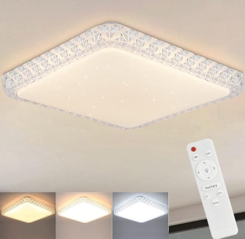 Thumbnail - Nettlife Led-Deckenleuchte, Weiß, Kunststoff, G, 30x5.5x30 cm, Lampen & Leuchten, Innenbeleuchtung, Deckenleuchten