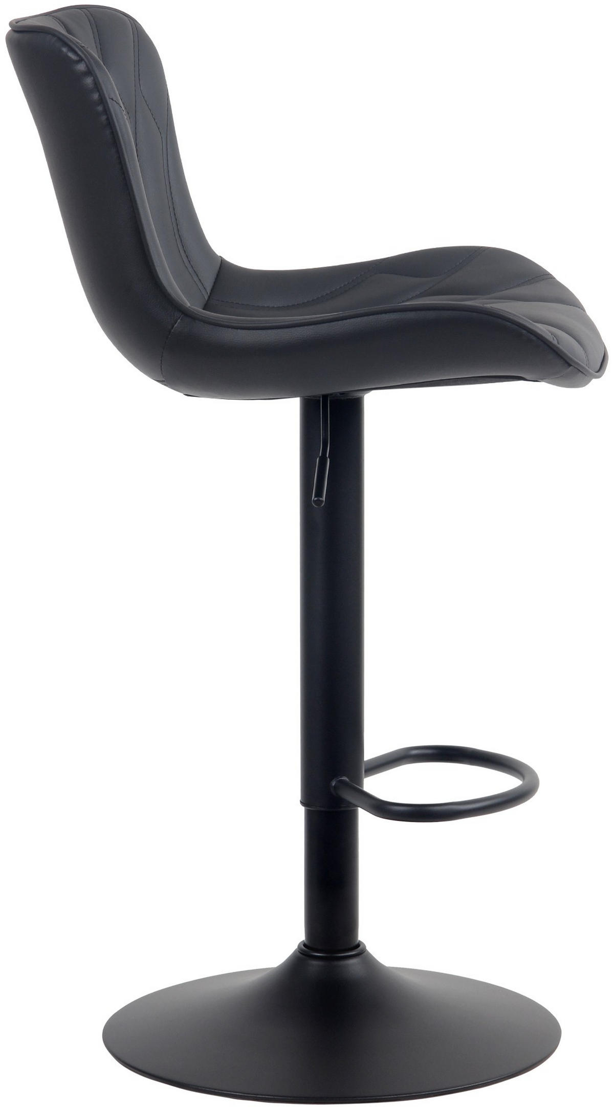 BARHOCKER Lederlook schwarz - Schwarz, Textil/Metall (48/83/54cm) - CLP