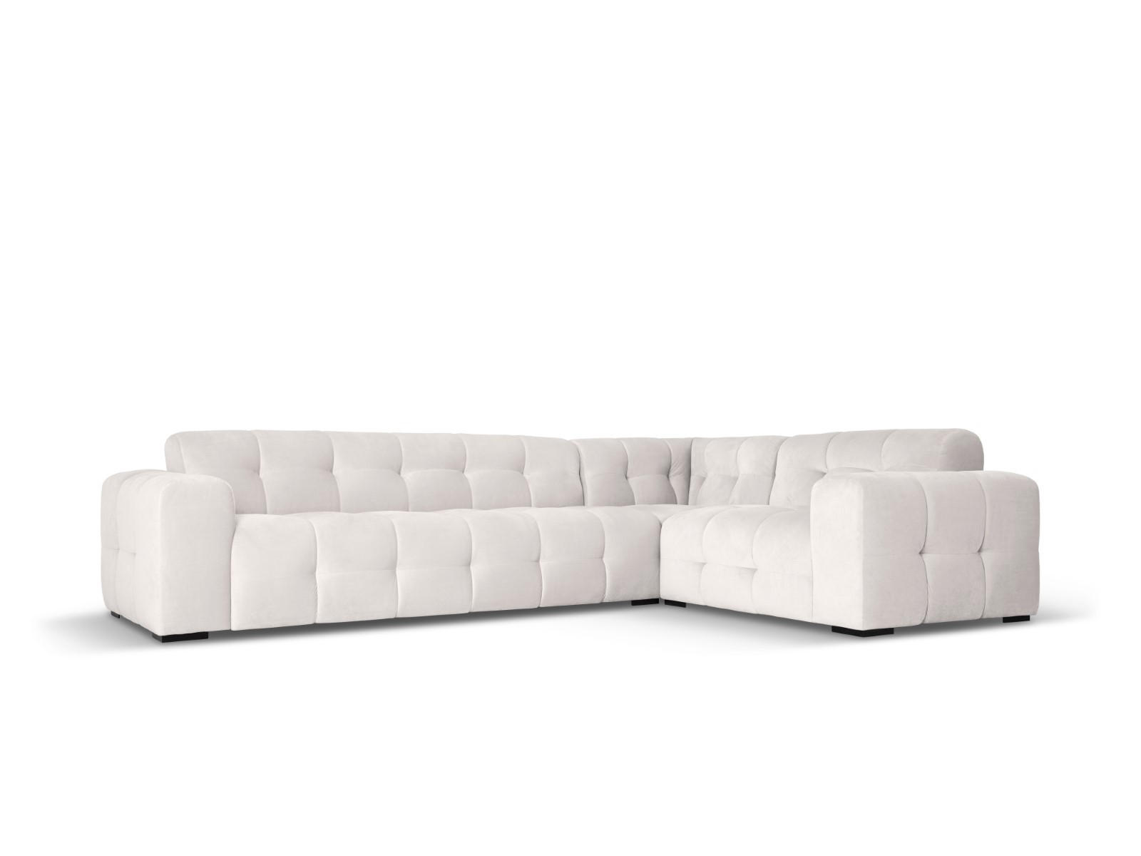ECKSOFA rechts Kendal aus Samt hellgrau 6 Sitzplätze - Hellgrau, Textil (231/332cm) - Micadoni