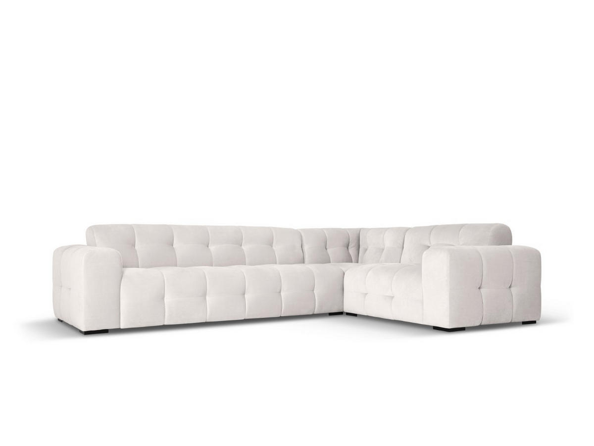 ECKSOFA rechts Kendal aus Samt hellgrau 6 Sitzplätze - Hellgrau, Textil (231/332cm) - Micadoni