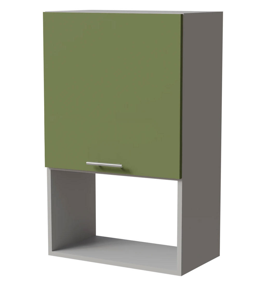 MIKROWELLENUMBAUSCHRANK Brerra W4MK/60 Grau / RAL 6025 farngrün Matt 60 /32,5 / 96cm - Grau/Grün, Holz/Holzwerkstoff (60/96/32.5cm) - Feldmann-Wohnen