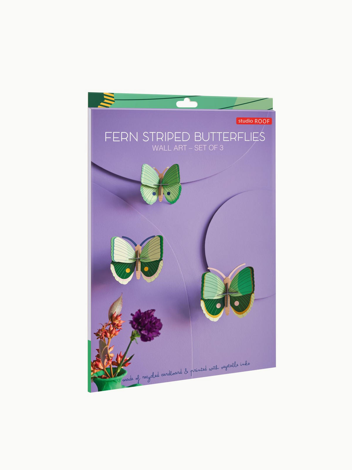 WANDDEKO Smaragd-Falters-Trio 5/13.5 cm - Multicolor, Wellpappe (5/13.5/13cm) - KUNSTLOFT