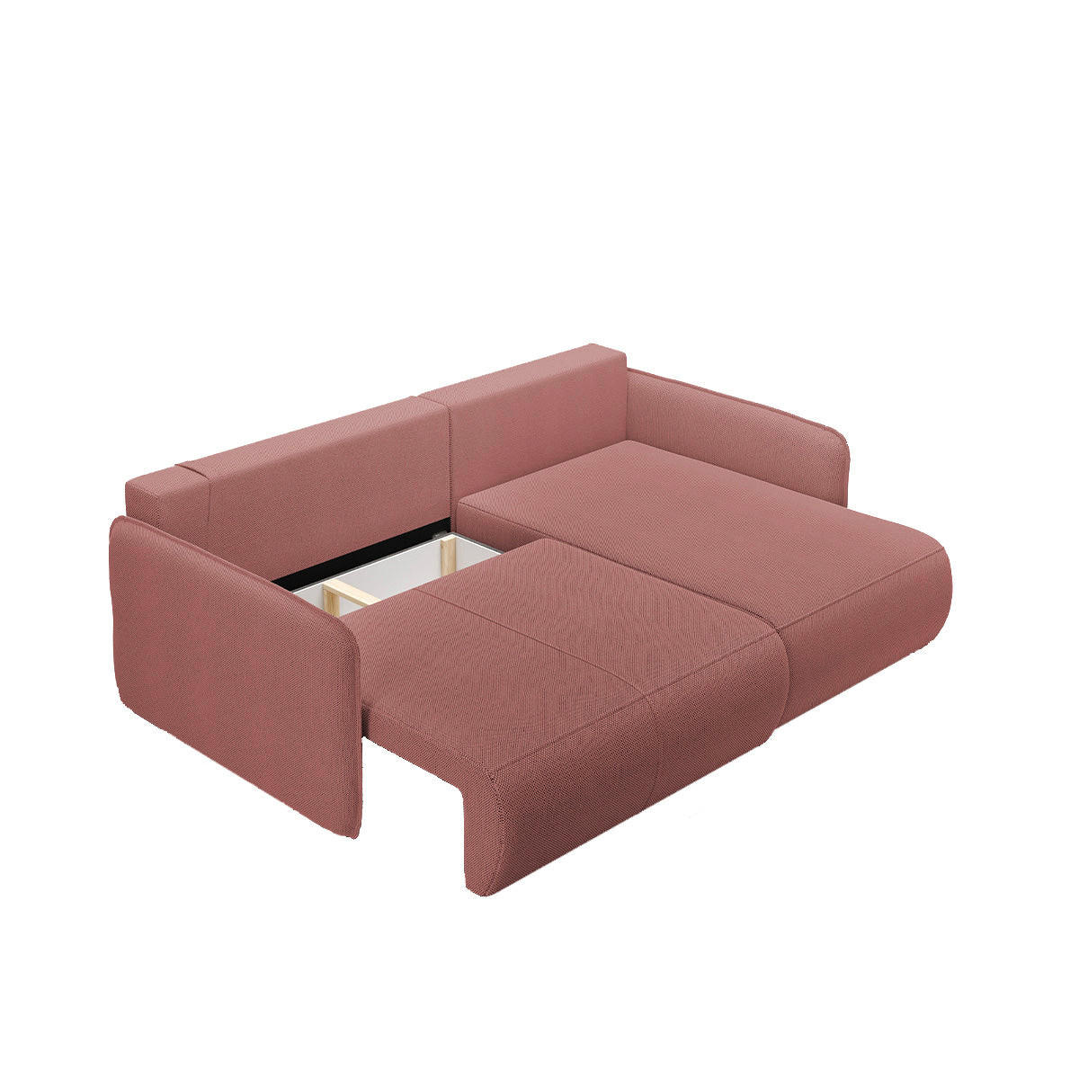ROHOVÁ SEDAČKA Claudio 3 miesta na sedenie Ružová - pink, drevo (207/148cm) - Petits-meubles
