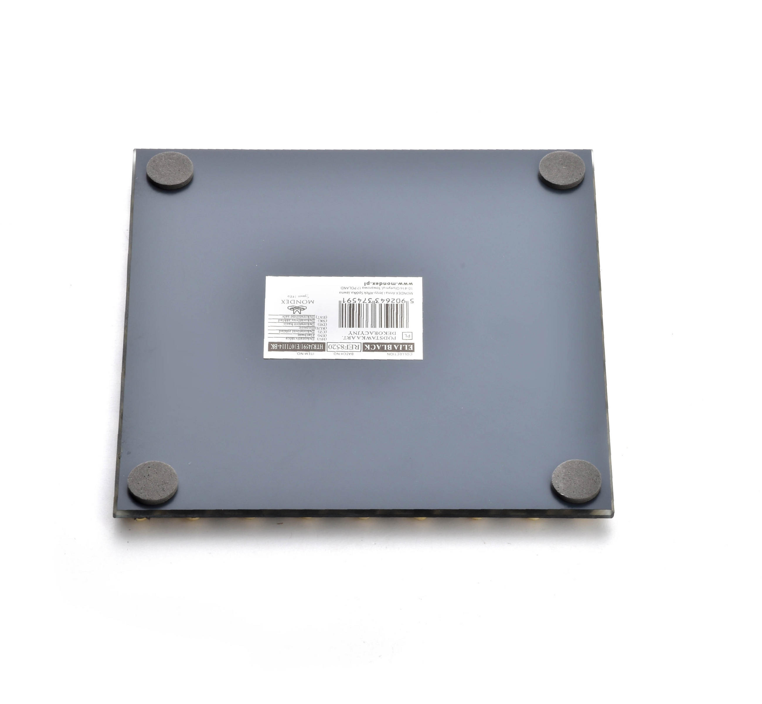 DEKOTABLETT Elia Schwarz 16/16/2 cm Glas - Schwarz, Glas (2cm) - Mondex