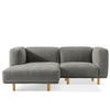 ECKSOFA-LINKS FOSERO, Chenille-Stoff - Buchefarben/Grau, Holz/Holzwerkstoff (204/155cm) - KONSIMO®