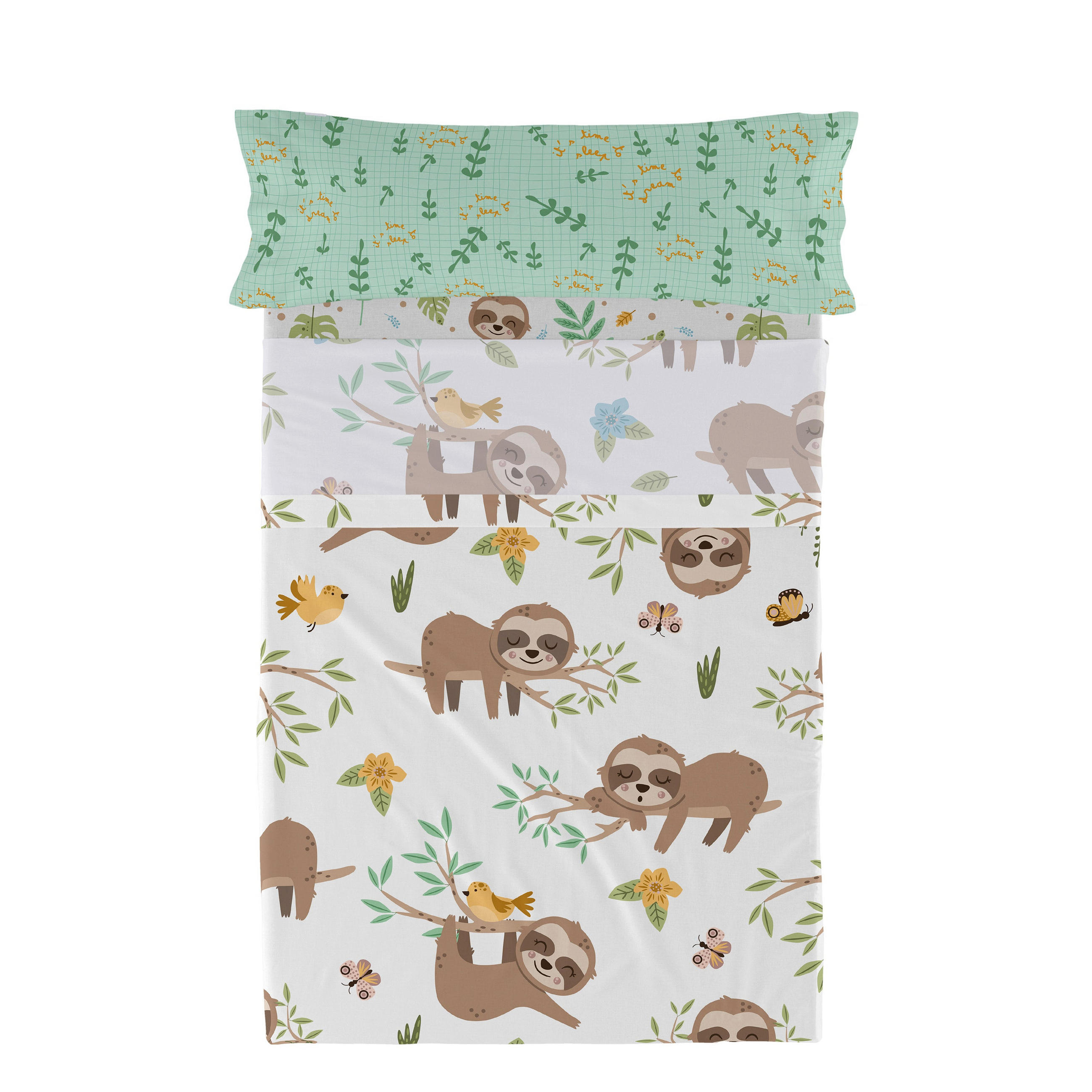 BETTWÄSCHE 2er-Set teiliges happy sloth 180x270 cm mehrfarbig - Multicolor, Textil (180/270cm) - Happy Friday