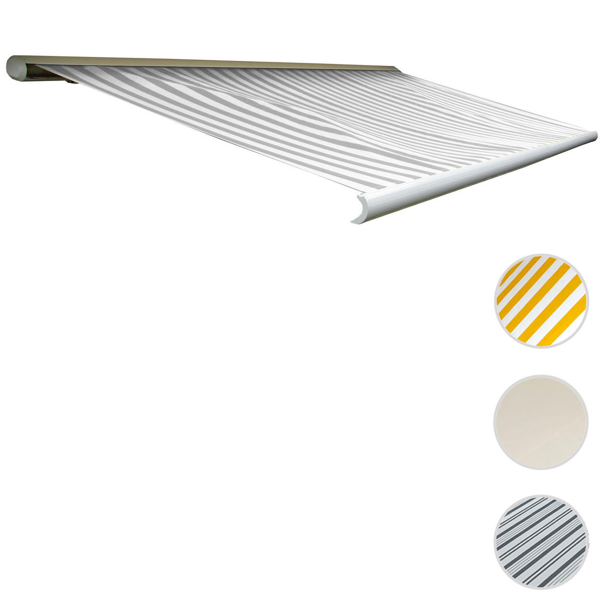 ELEKTRISCHE KASSETTENMARKISE Grau, Weiß - Weiß/Grau, Textil (400/23/300cm) - MCW