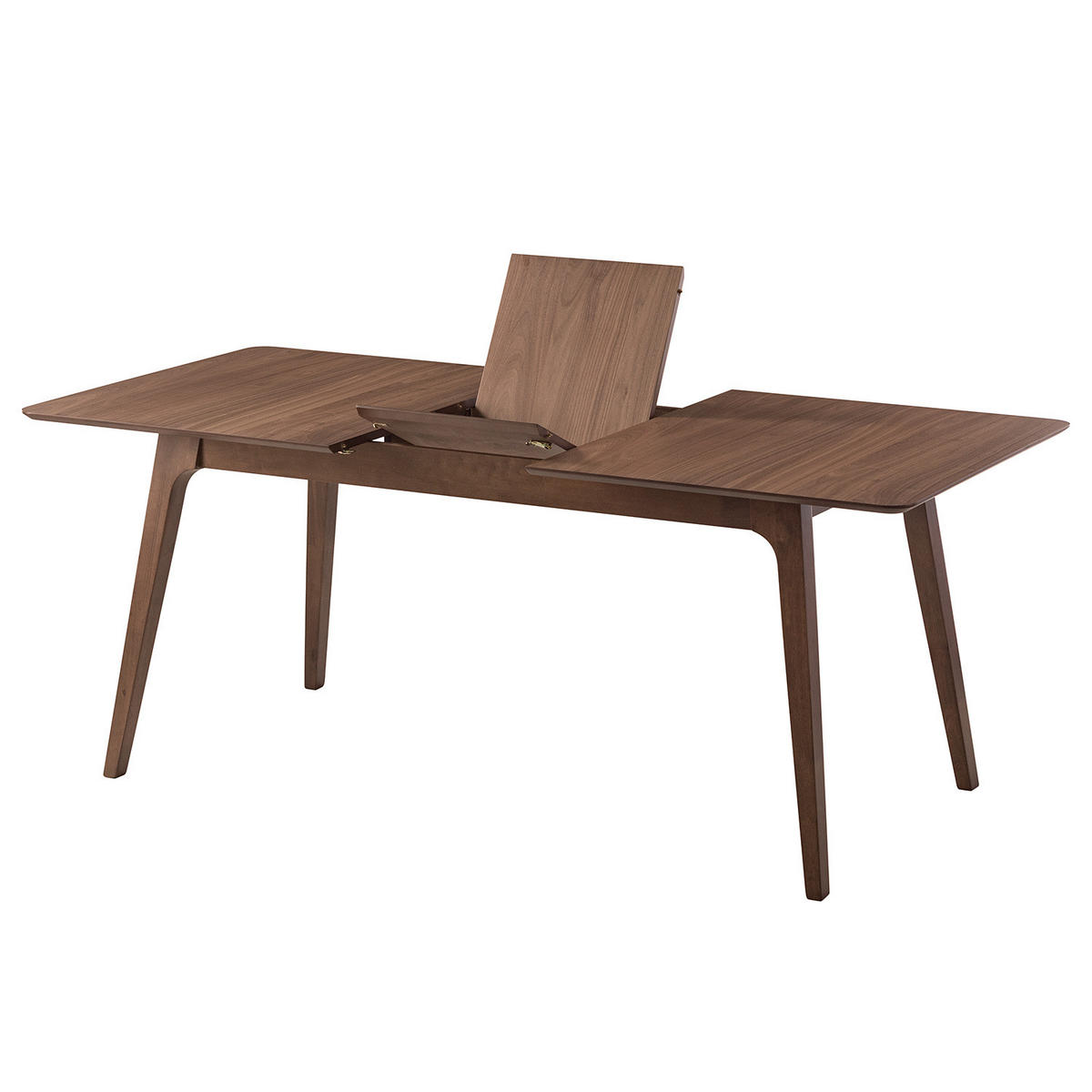 ESSTISCH - Gummibaum teilmassiv - Walnussfarben, Holzwerkstoff (90/150/75cm) - home24