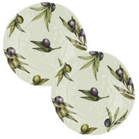 GESCHIRR 8-teilig Olive Melamin - Multicolor, Kunststoff (27/3/27cm) - Rose & Tulipani