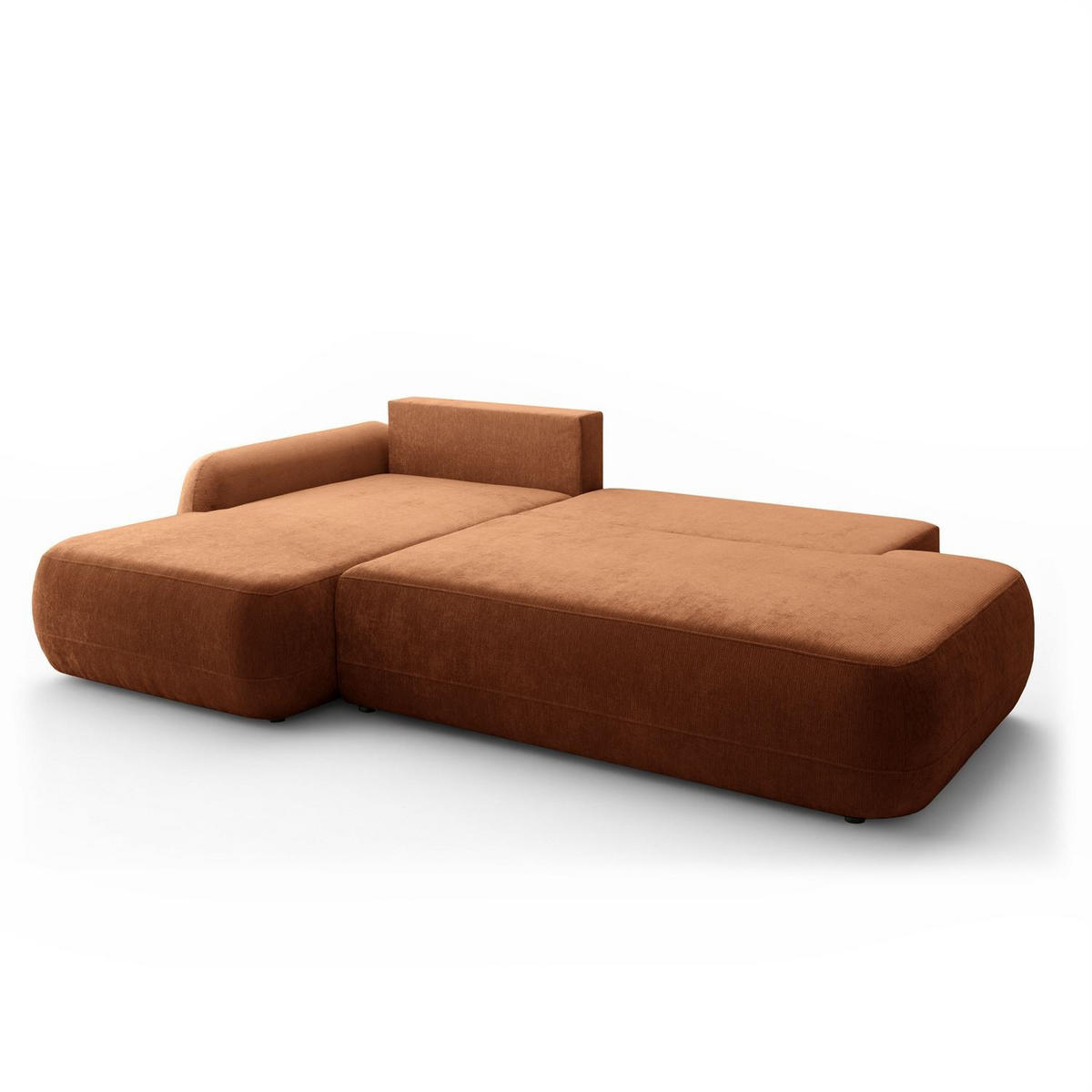 ECKSOFA GOYA mit Schlaffunktion und Bettkasten, Linke, Perfect Harmony 52 - Rotbraun, Textil (184/302cm) - Lookway