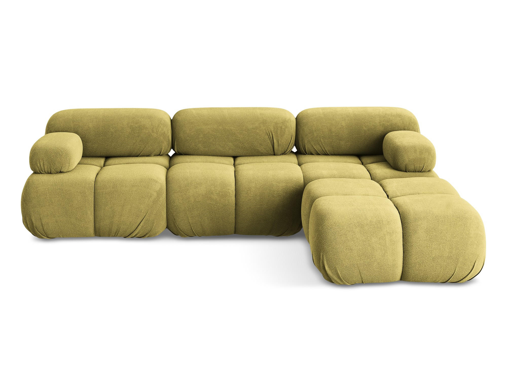 ECKSOFA Beidseitig Chenille Stoff Grün - Limette/Schwarz, Kunststoff/Textil (285/191cm) - Makamii