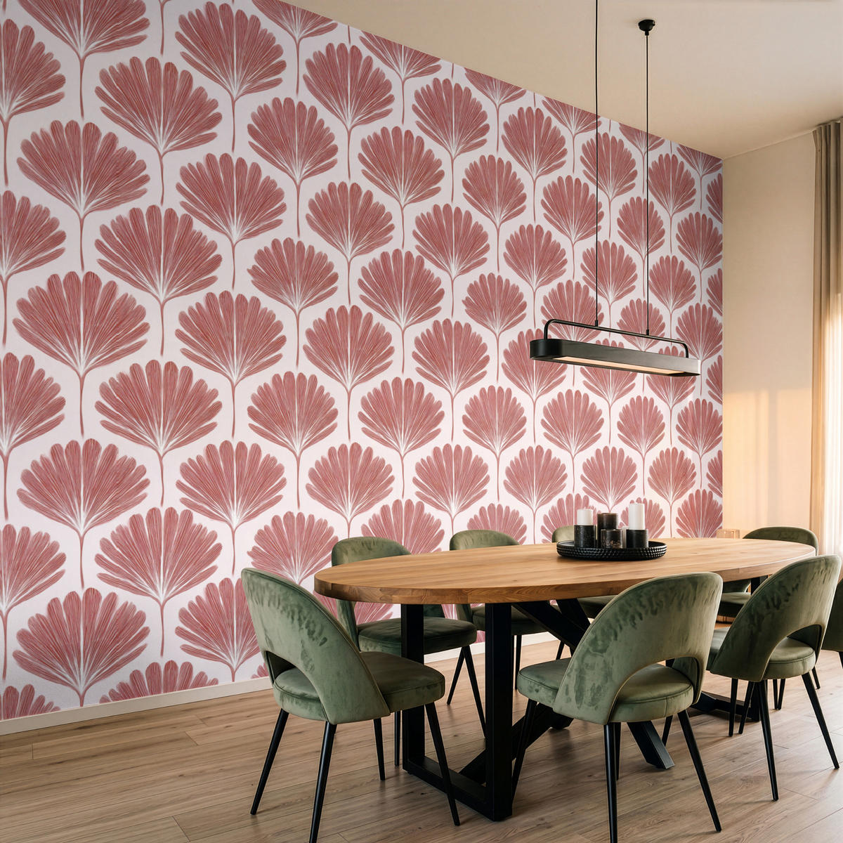 TAPETE - Fächer - Motiv - Terra - 450x300 cm - Rotbraun, Papier (450/300cm) - OnlyWow