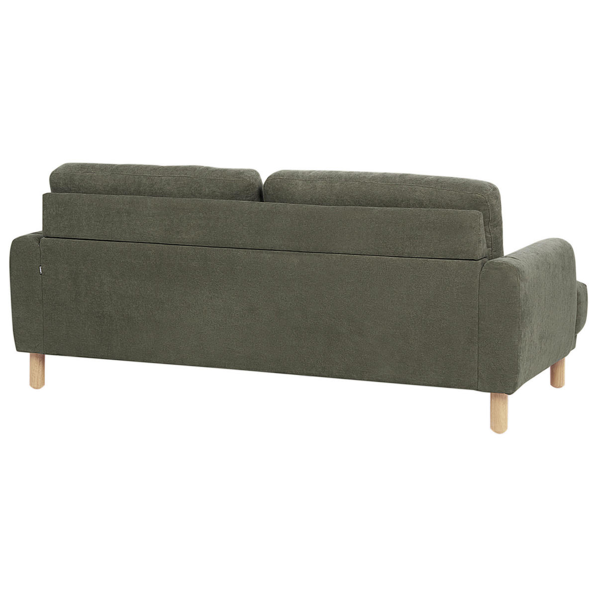 3-SITZER-SOFA Cord dunkelgrün Tuve - Hellbraun/Grün, Textil (199/85/90cm) - Beliani