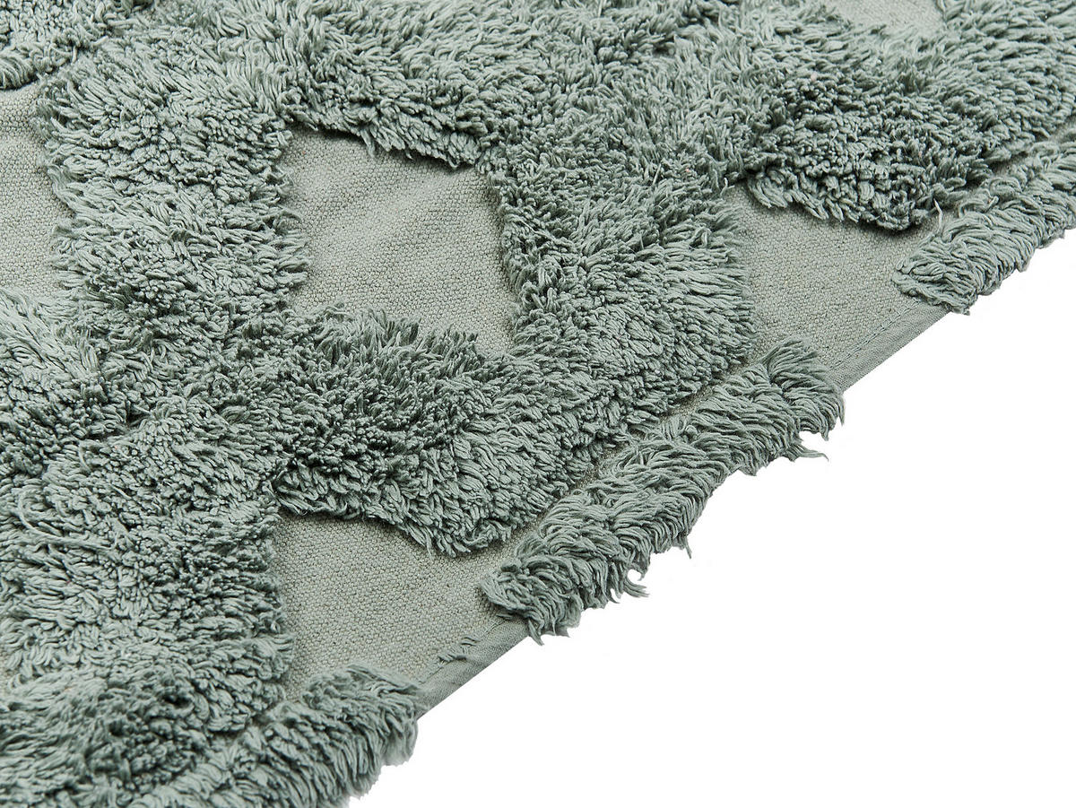 KURZFLOR-TEPPICH Kars 230/160 cm - Grün, Textil (160/230cm) - Beliani