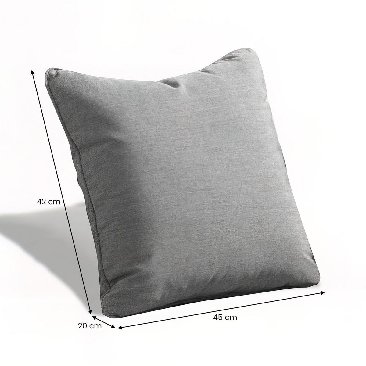 OURTDOOR KISSEN BARI dunkelgrau - Dunkelgrau, Textil (45/42cm) - IDIMEX