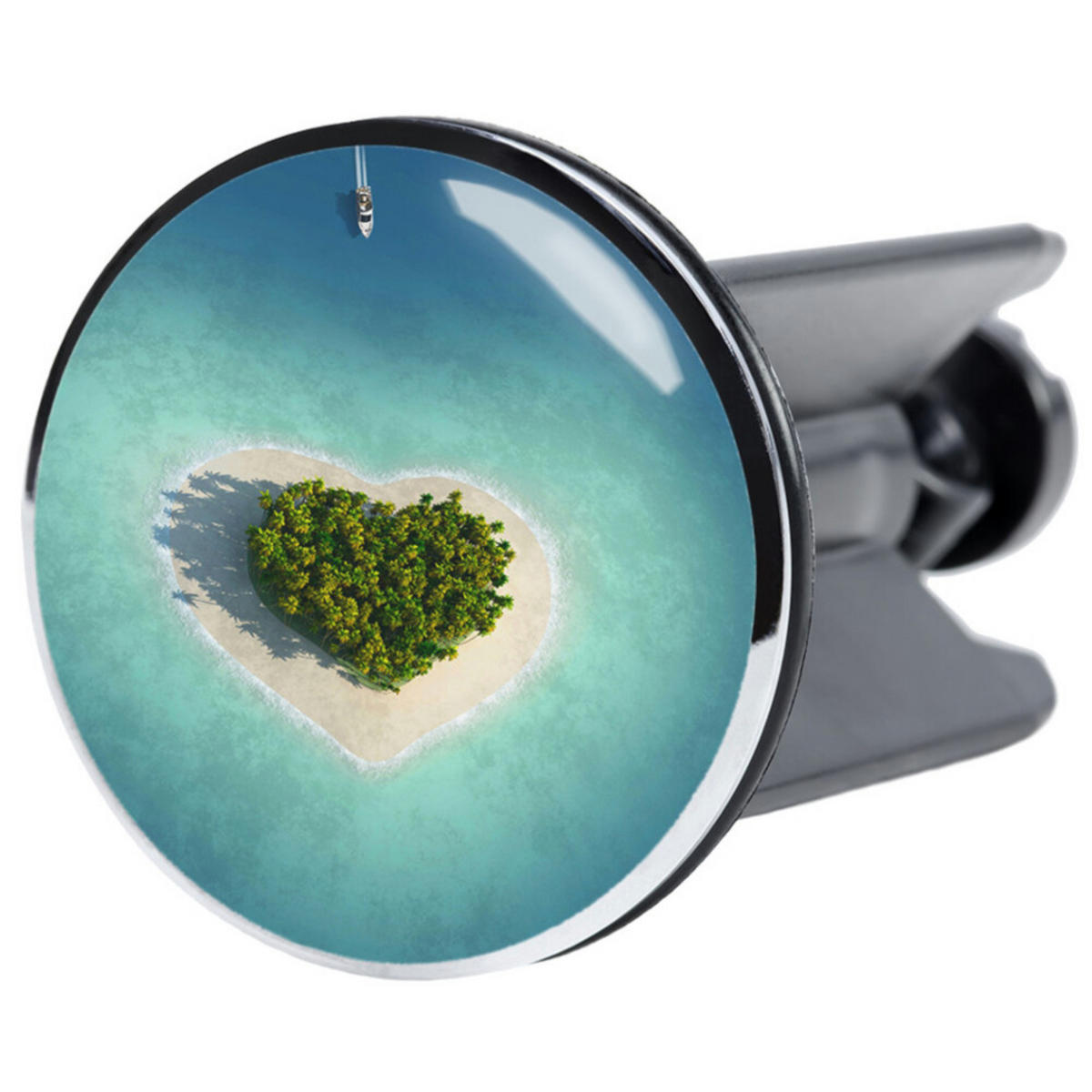 WASCHBECKENSTÖPSEL Dream Island - Blau, Kunststoff/Metall (4/7/7cm) - Sanilo